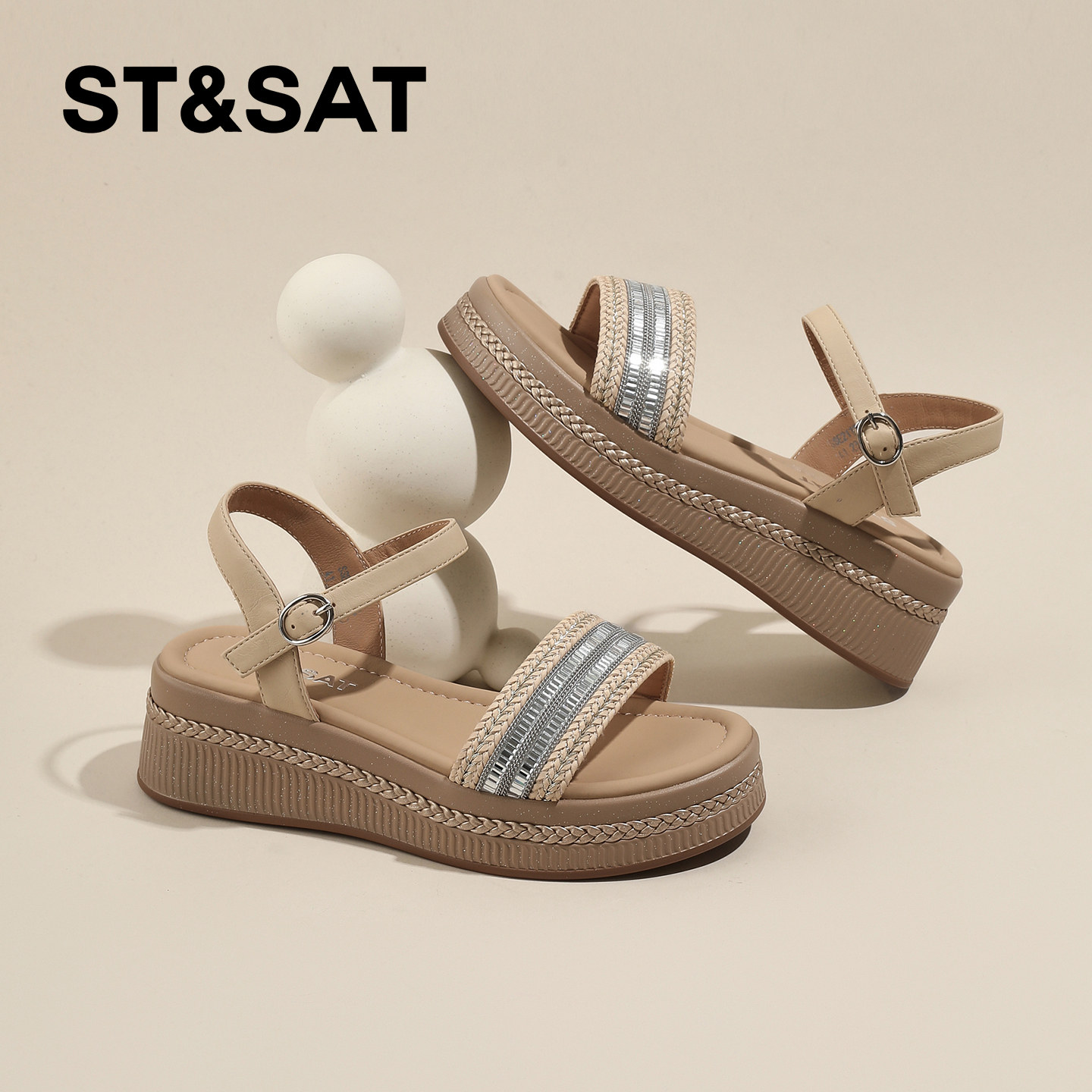 星期六高跟勃肯凉鞋女款2026新款夏季绝美不累脚小凉鞋厚底沙滩鞋