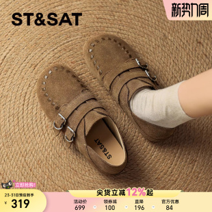 一脚蹬深口单鞋 星期六软底勃肯鞋 复古卡其色软木鞋 新款 女2026春季