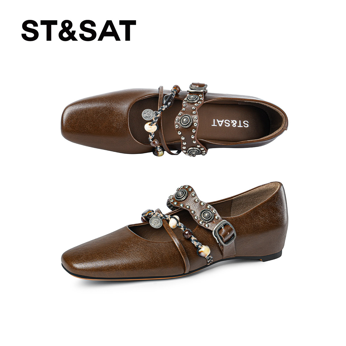 星期六复古玛丽珍鞋女2025英伦方头装饰单鞋浅口小众女鞋,女鞋,玛丽珍鞋,淘宝优惠券,粉丝福利购,淘宝优惠卷