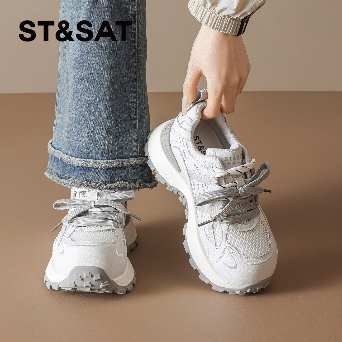 星期六厚底老爹鞋女款2026新款春季舒适增高小个子百搭休闲运动鞋