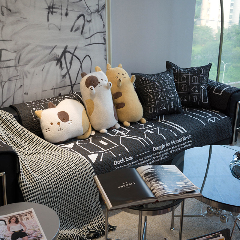 莫耐河 北欧简约沙发垫秋冬保暖时尚坐垫客厅防滑万能沙发巾套罩,居家布艺,沙发垫,淘宝优惠券,粉丝福利购,淘宝优惠卷