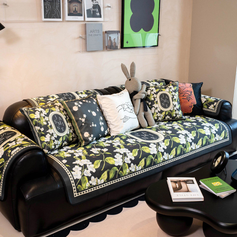 法式复古风田园花卉沙发垫四季冰丝凉感耐脏沙发坐垫套罩盖巾定制,居家布艺,沙发垫,淘宝优惠券,粉丝福利购,淘宝优惠卷