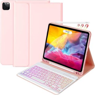 10.9三色背光蓝牙键盘P610 适用iPad T870带笔槽保护套10.2平板壳