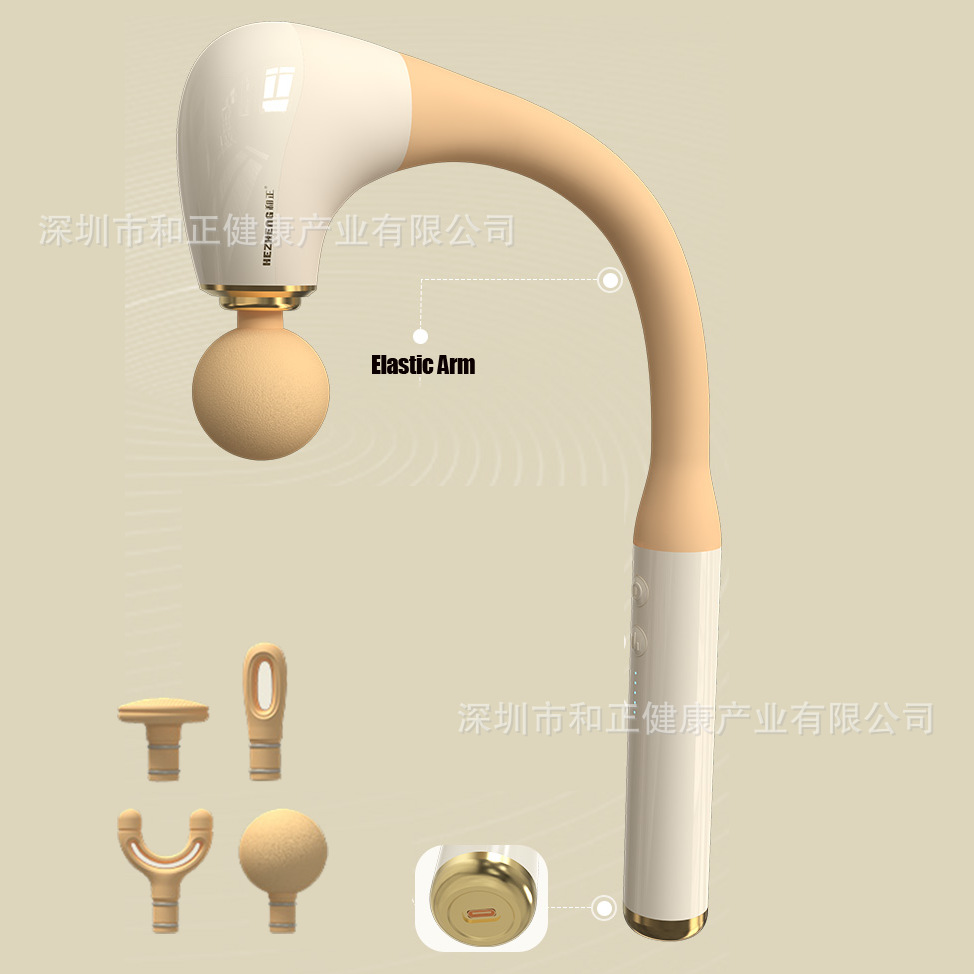 新款弯头筋膜枪肌肉按摩器多功能放松锤腰部背部肌肉按摩器按摩