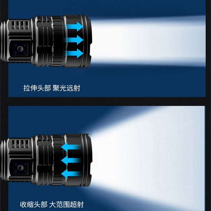 白激光手电白激光电筒强光手电筒灯芯超亮变焦远射LED可充电