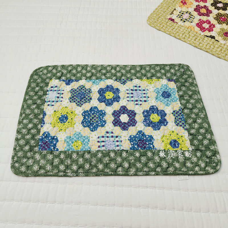热销全棉绗缝印花家用小地垫 田园家居防尘垫门垫脚垫  宠物窝垫,居家布艺,家用脚垫,淘宝优惠券,粉丝福利购,淘宝优惠卷