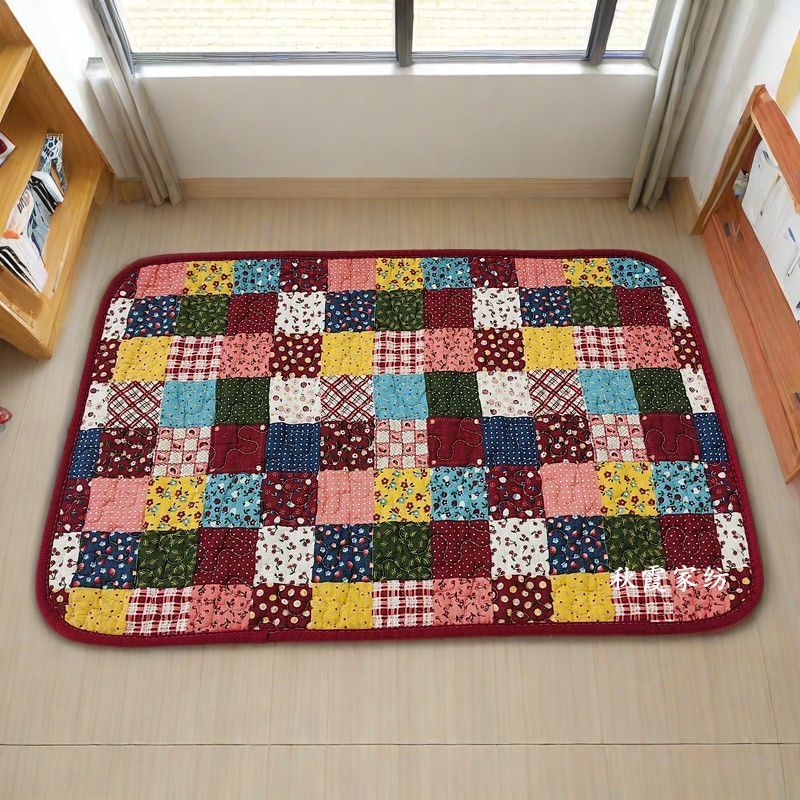 全棉家用绗缝儿童可机洗小地垫