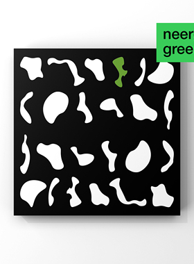 NEERG原创版权《hone》艺术家油画布挂画几何现代抽象装饰画黑绿