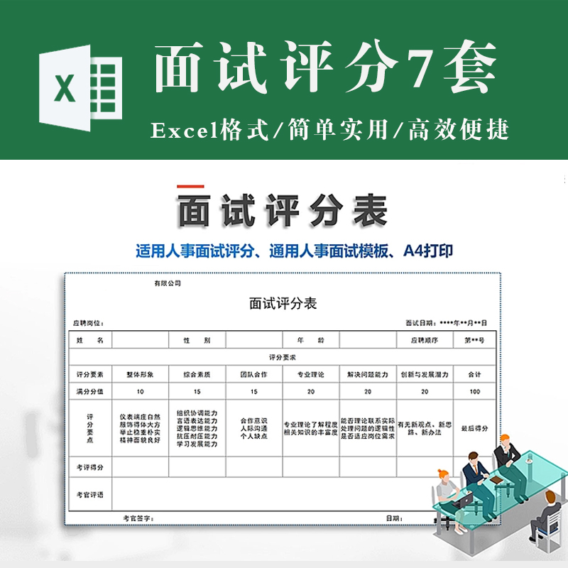 面试评分表excel表格内容模板 内部竞聘招聘应聘面试评分表高性价比高么？