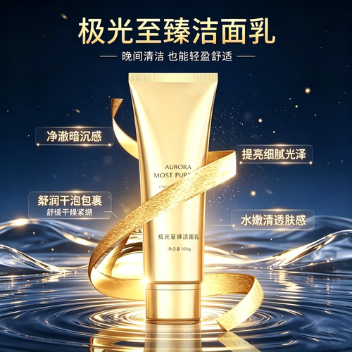 极光臻洁面乳深层清洁控油提亮