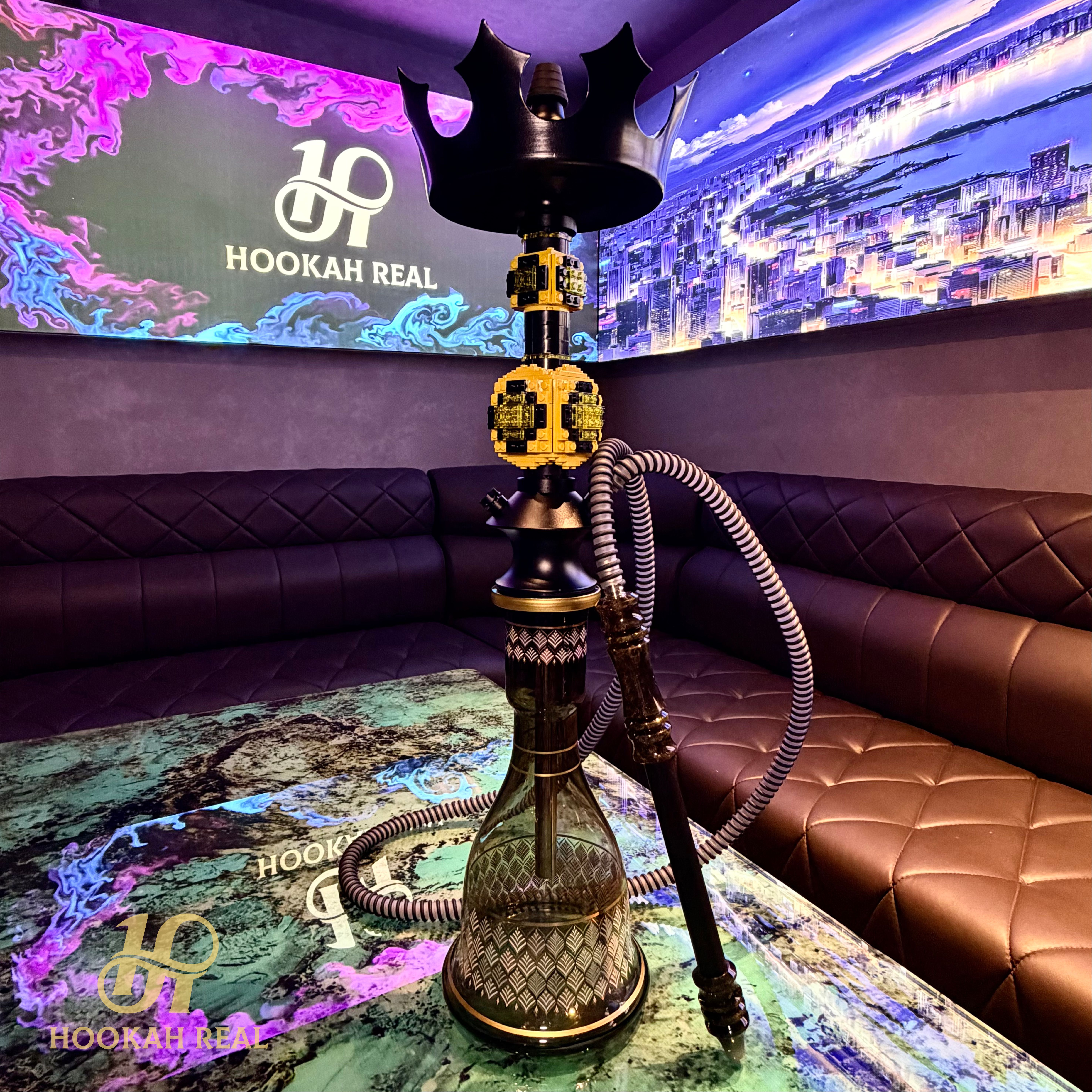 thumbnail for Arabian hookah, crown blocks, single-tube high-end hookah, stainless steel, and KTV bars