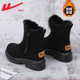 回力雪地靴女2025年新款 棉鞋 女冬加绒防滑皮毛一体马丁靴子女短靴