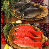 小塑料鱼假鱼塑料鱼小鱼 饰 仿真鱼小红鱼 鱼缸造景装