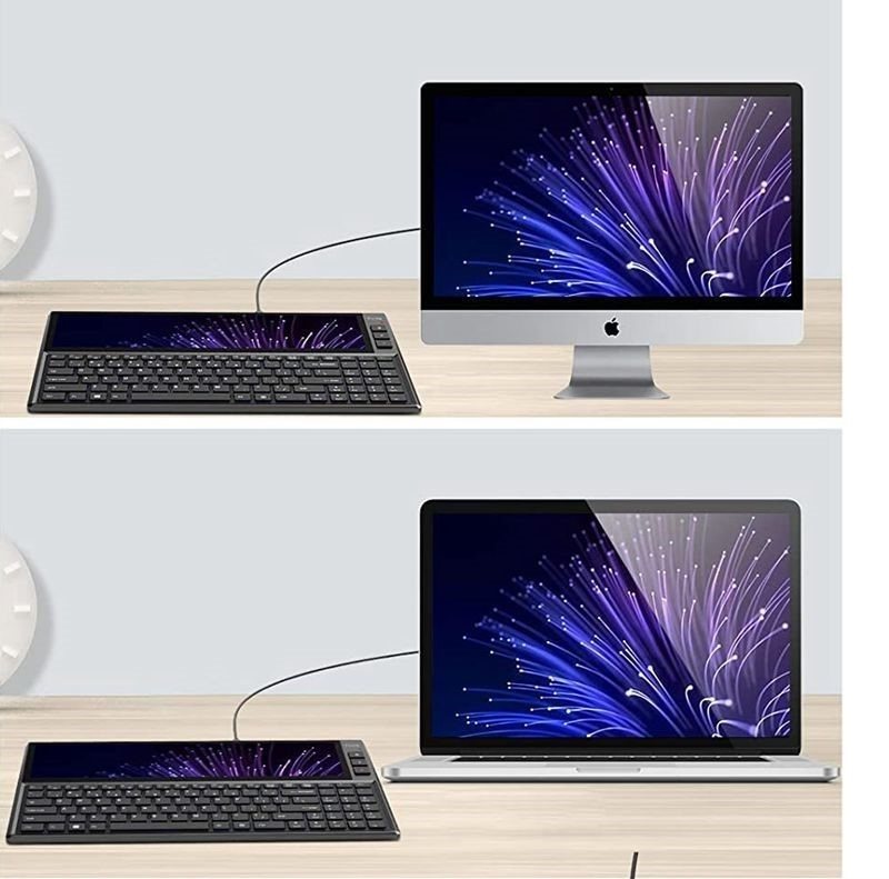 FICIHP 多功能外接键盘 带 12.6英寸触摸屏支持 PC 平板 安卓手机