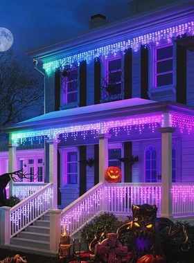 Govee Icicle Lights智能幻彩RGB室内外装饰光帘房檐冰柱瀑布灯帘