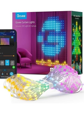 Govee LED 幻彩可变换图案发光帘子 瀑布动态灯光秀智能窗帘灯