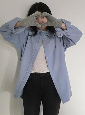 少量现货 小众品牌slowand 灯芯绒中长款宽松百搭衬衫纯棉