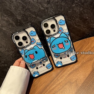 爱珀客 创意可爱卡通capoo猫猫虫咖波支架适用于iPhone16苹果15promax手机壳13/14透明磁吸保护套12/11全包款