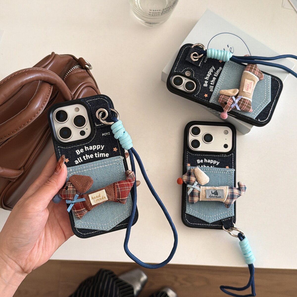 爱珀客可爱卡包刺绣腊肠狗适用苹果14promax手机壳13新款iphone17promax韩系少女心16pro软壳防摔15pro保护套