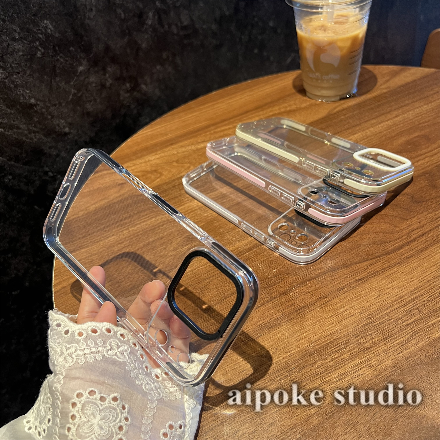 爱珀客双色tpu适用iphone13保护套简约苹果17promax手机壳12透明15pro全包镜头11防摔xs个性xr纯色16promax