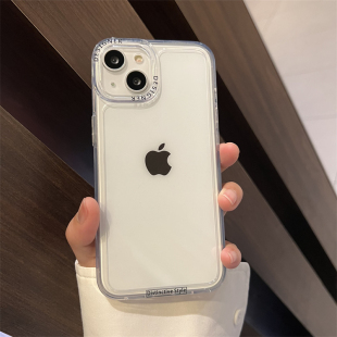 12手机壳11 ins简约英文镜头纯色亚克力适用iPhone14ProMax苹果13