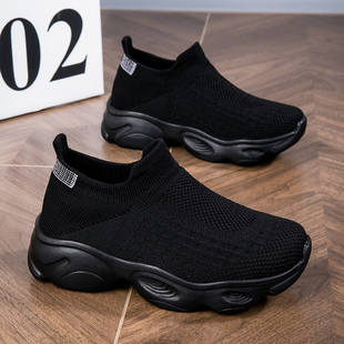 跑步鞋 小码 女 小个子内增高网鞋 女2025夏新款 女鞋 313233厚底袜子鞋