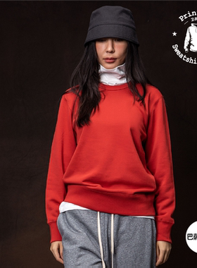 PrintAce Vintage20年秋冬新咔叽复古侧缝拼块滚领长袖卫衣6269