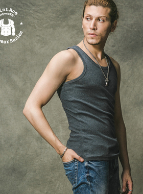 PrintAce Vintage 复古弹力棉罗纹布背心6128