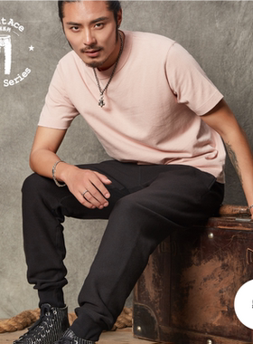 Printace 咔叽复古重磅横纹起绒保暖休闲运动罗文脚口长裤男 6229