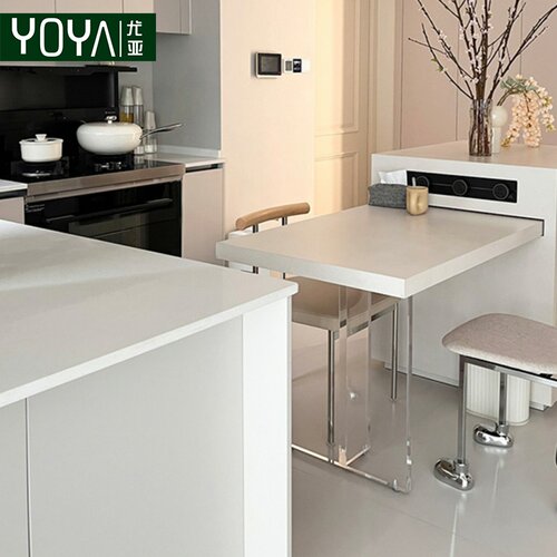 岛台餐桌一体家用可伸缩岩板倒台高端佛山厨房轻奢抽拉导台加吧台