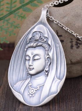 镜星辰 足银999吊坠复古做旧工艺实心浮雕立体个性吊牌士项链坠