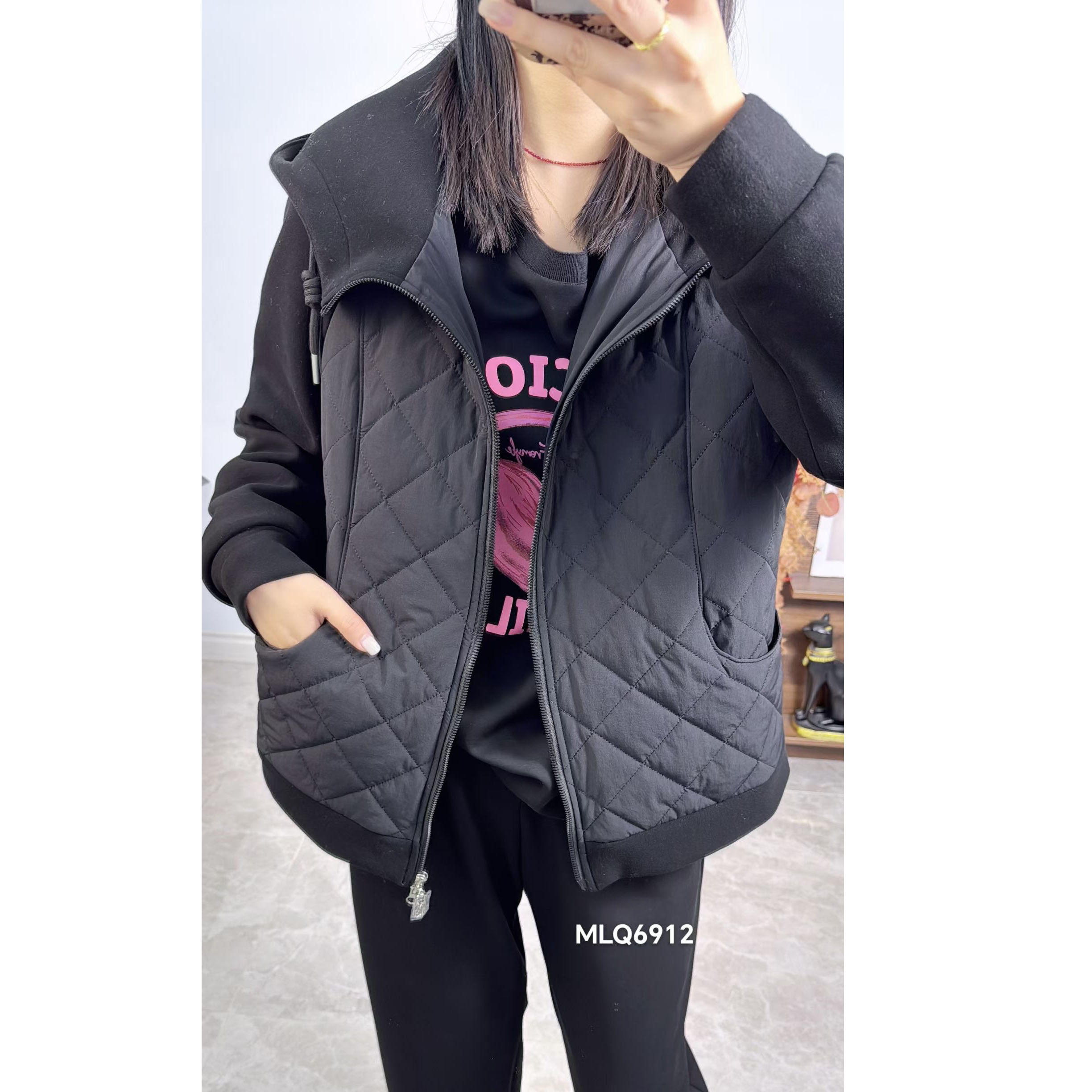 棉服~米莱奇6912大码女装冬季新品加厚保暖休闲运动风外套女