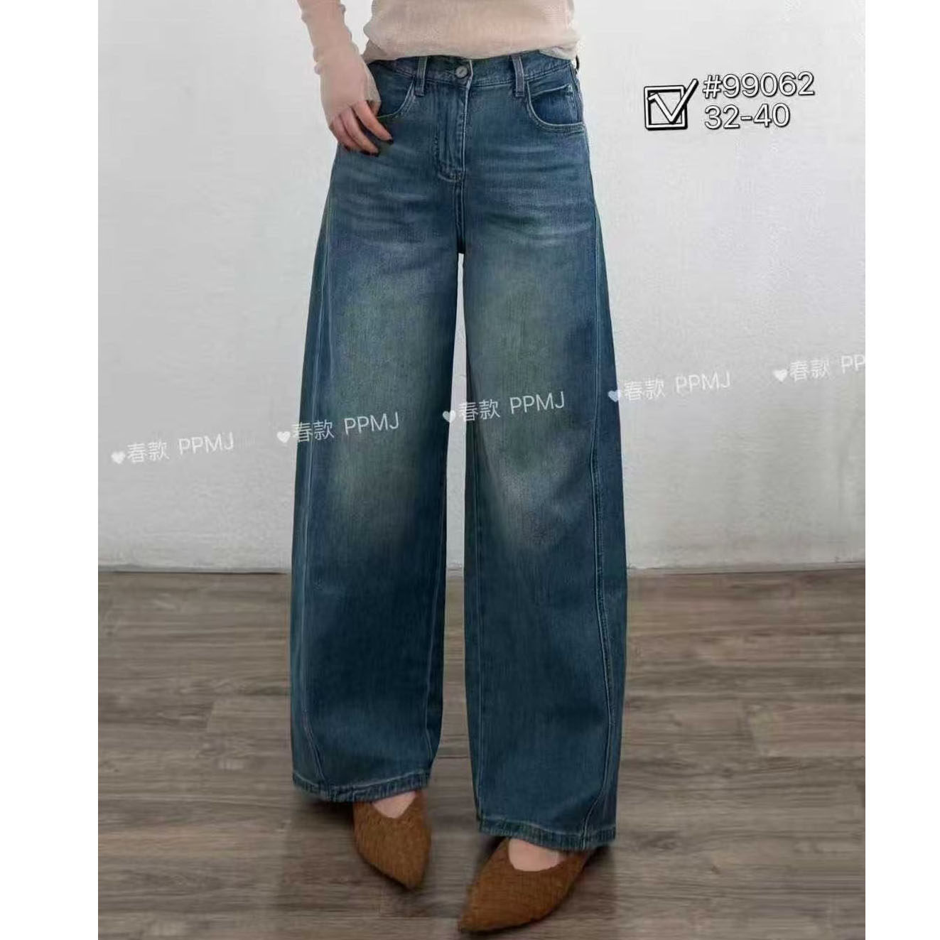 高个子弯刀牛仔裤大码女装2026春季新示高腰阔腿裤200斤穿 99062,女装/女士精品,大码裤装,淘宝优惠券,粉丝福利购,淘宝优惠卷