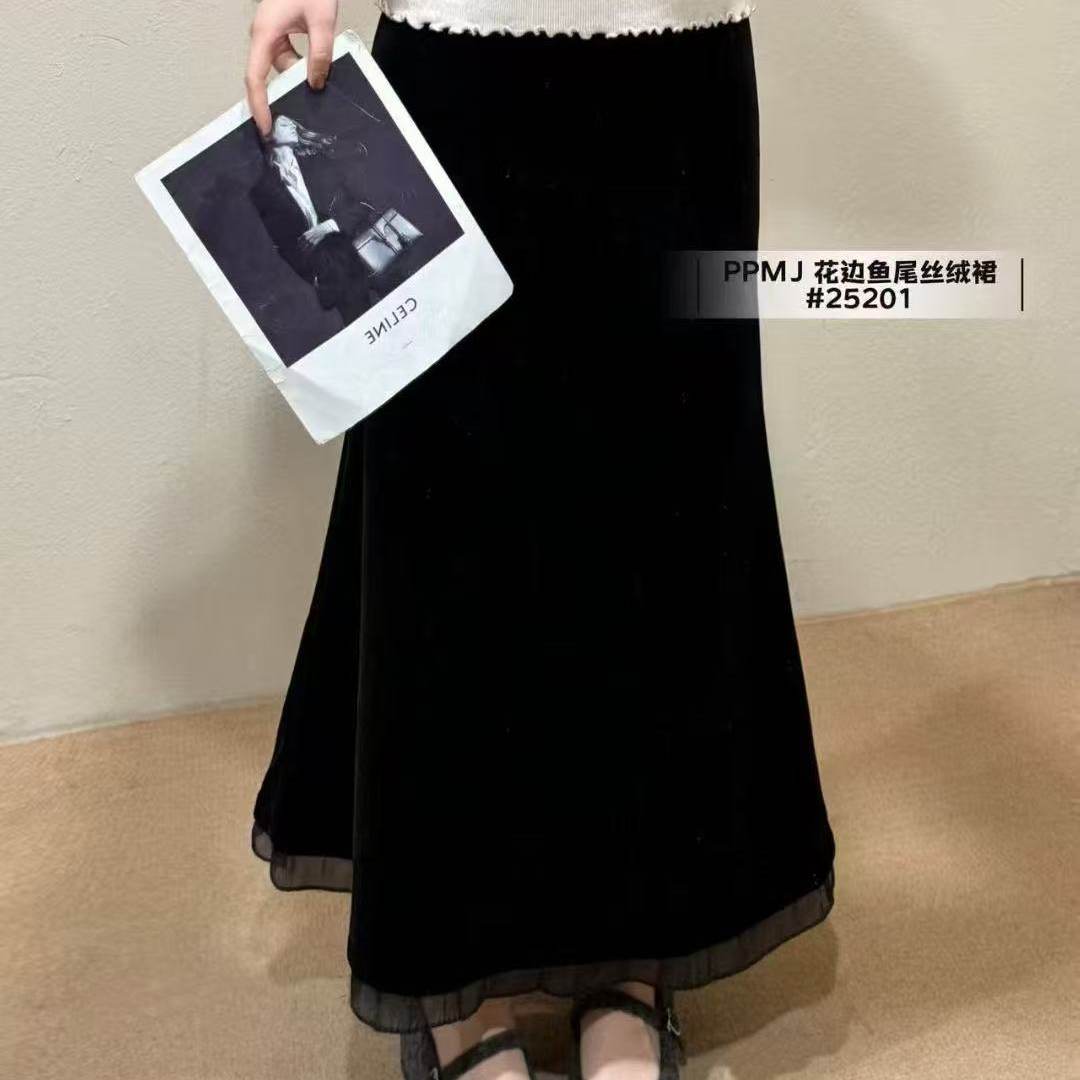 胖MM显瘦高端气质黑色长裙加厚