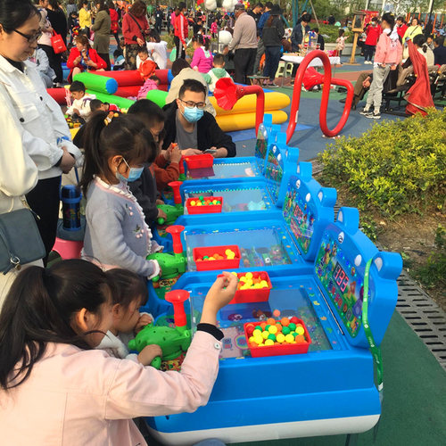 新款浙娃大炮鳄鱼乐园弹珠机摆地摊庙位机打塑料球珠广场游戏机 - 封面