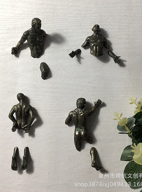 跨境热款断裂人物墙饰欧美式工业风家居墙壁隔断仿铜装饰品小摆件
