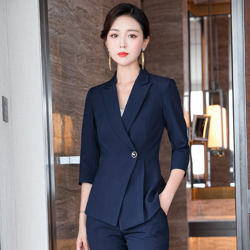 夏季薄款上班服套装女 酒店前台通勤西装伊木子女神范工装服