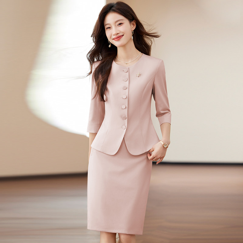 职场小香风西装套装女裙子2026夏季新款高级感两件套裙工作装西服