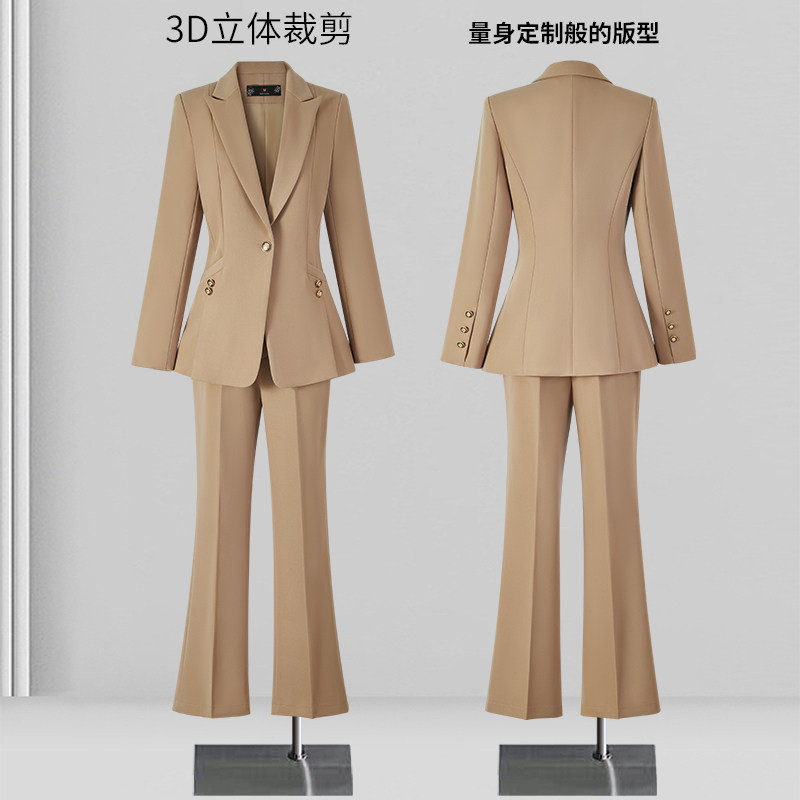卡其色职业西装套装女职场正装2026新款高级感西服外套高端工作服