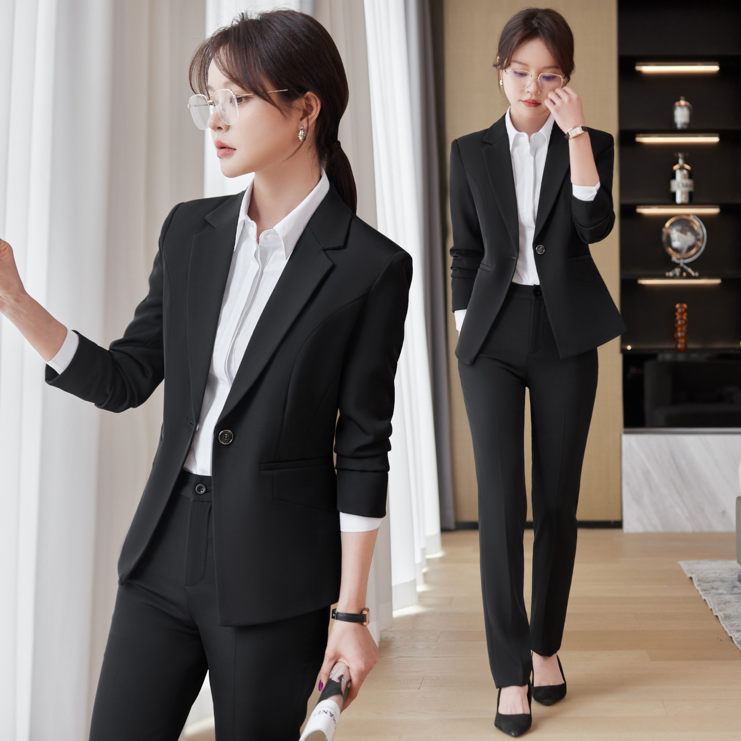 黑色职业西装套装女2026新款高级感正装工作服高端女士西服外套冬