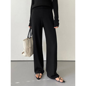 裤 黑色直筒裤 子 女裤 高腰休闲裤 垂感高级感2025春夏新款 舒适长裤