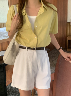 棉麻白色短裤女2026夏季新款舒适凉爽高腰显瘦气质休闲裤直筒裤子