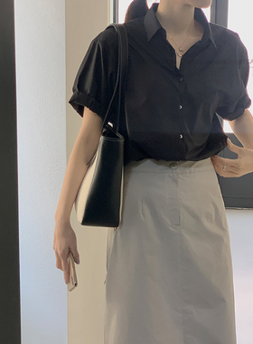 adainthepark短袖衬衫女2025春夏新款设计感小众休闲衬衣高级上衣