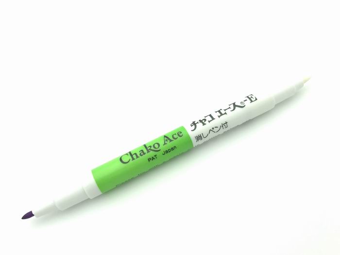 日本ADGER双头紫色水溶笔十字绣水解笔气消笔服装布料定位点位笔