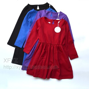 N058   简约不简陋 做工精致女童春秋装氨棉长袖连衣裙