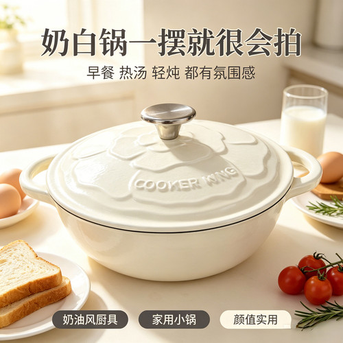 珐琅铸铁炖锅不挑灶通用