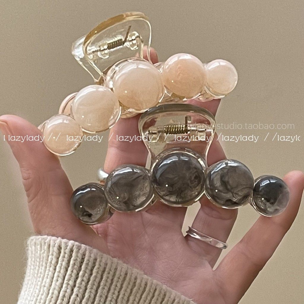 适合半夹！ 清透感珠子发抓发夹 盘发鲨鱼夹韩系温柔晕染珠抓夹女,饰品/流行首饰/时尚饰品新,发饰,淘宝优惠券,粉丝福利购,淘宝优惠卷