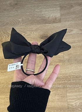 大小刚好！双层缎面丝滑品质发圈韩国气质黑色百搭发绳头绳头花女