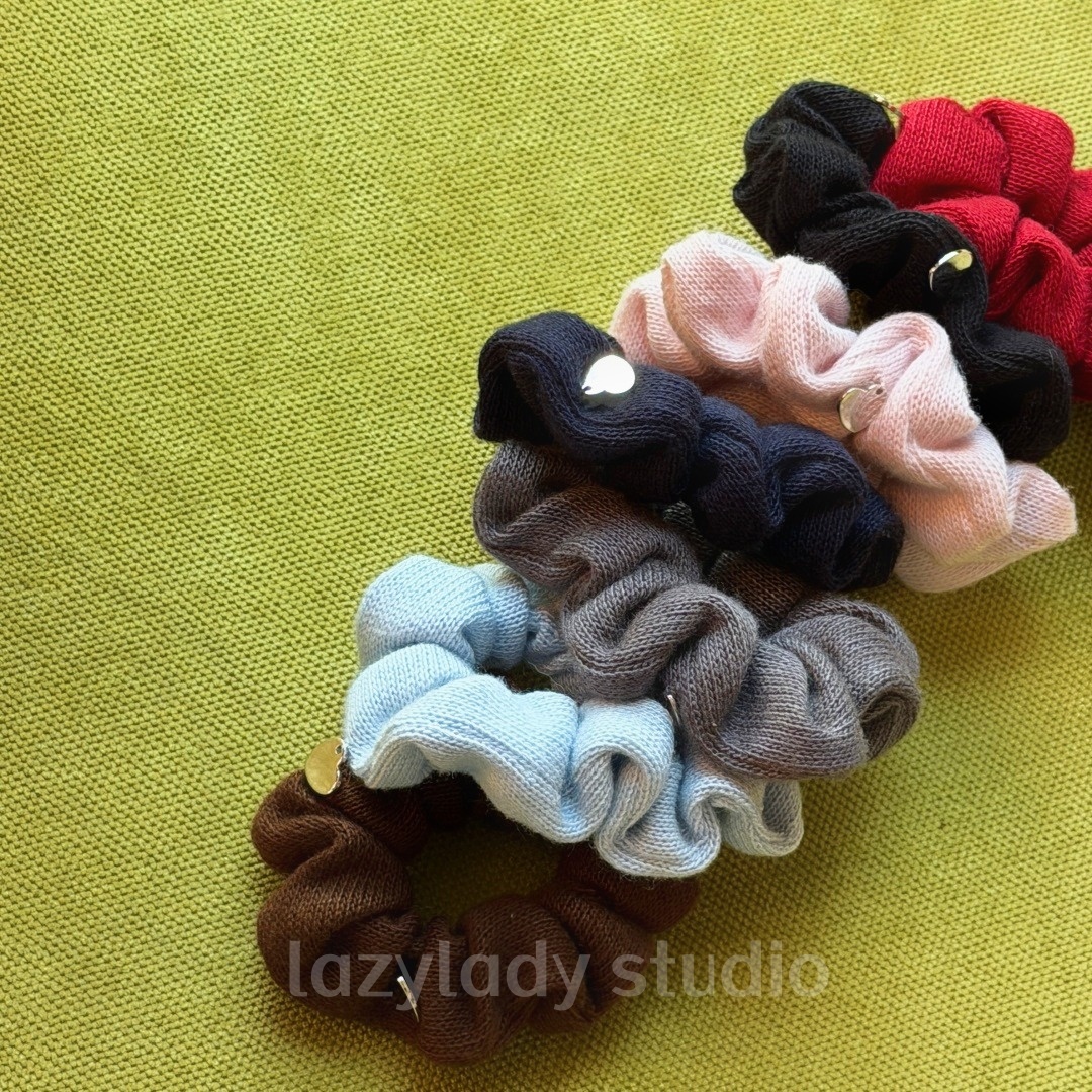 7色！实用小圈纯色针织肠圈 百搭小爱心马尾丸子头发绳扎发皮圈女