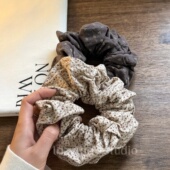 大号肠圈 棉麻材质 复古小众不撞款 简约耐看马尾头花发饰发绳